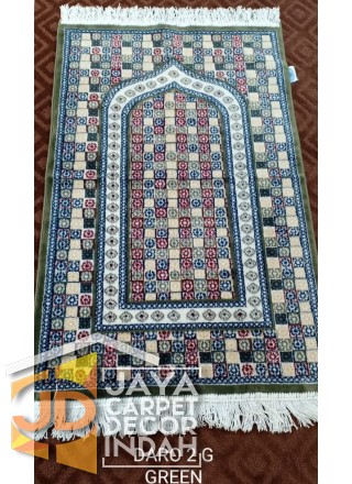 Sajadah Daro 2 G Green - Sajadah Imam / Masjid / Mushola / Karpet Lantai Permadani / Bulu / Tebal 70 Cm X 110 Cm